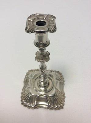 Lot 172 - Victorian silver taper stick (London 1891) together with an Edwardian silver pen wipe (Birmingham 1904), George V silver cream jug (Sheffield 1911)