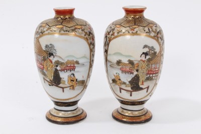 Lot 36 - Pair of Japanese Kutani porcelain miniature vases