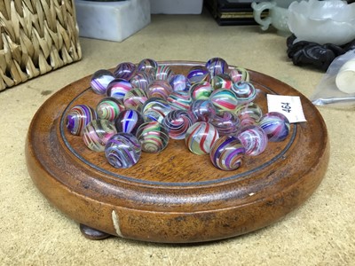 Lot 464 - Victorian glass marbles on a solitaire board