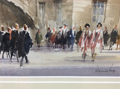 Lot 82 - Dennis Page watercolour - Degree Day Hertford College, Oxford