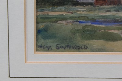 Lot 1103 - Wilfred Williams Ball (1852-1917) pair of watercolours, Near Southwold, Net sheds, Walberswick