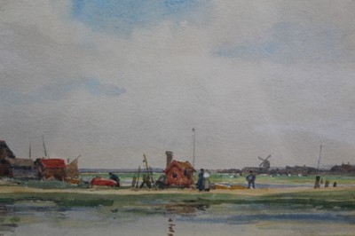 Lot 1103 - Wilfred Williams Ball (1852-1917) pair of watercolours, Near Southwold, Net sheds, Walberswick