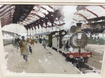 Lot 87 - John Yardley (b. 1933) watercolour - Brighton Train Station
