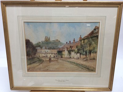 Lot 92 - George Lothian Hall (1825-1888) watercolour - The village of Corfe- Dorset