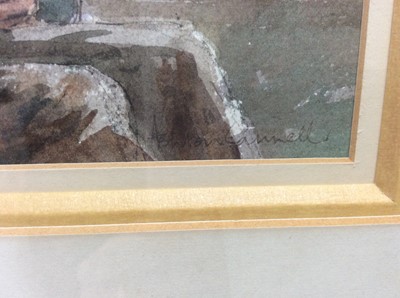 Lot 204 - Ashton Cannell, watercolour, Crossword puzzler
