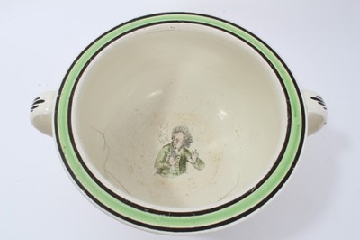 Lot 66 - Amusing early 19th century creamware chamber pot