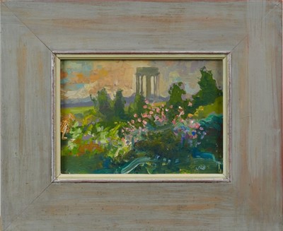 Lot 1089 - *Jason Bowyer oil on board, View from South Green