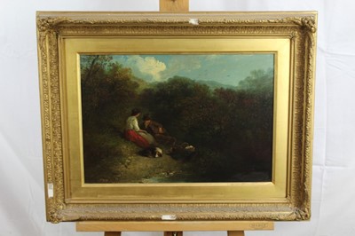Lot 524 - Edward Robert Smythe (1810-1899) oil on canvas - The Picnic, signed, in gilt frame, 32cm x 47cm 
Provenance: Estate of the Late Jane Sumner