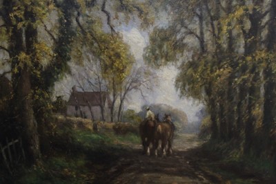 Lot 541 - George Leon Little (1862-1926) oil on canvas - The Lane Home, signed, in good gilt frame, 45cm x 60cm  
Provenance: Estate of the Late Jane Sumner