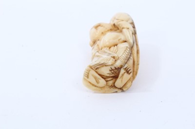 Lot 236 - Group of seven carved ivory and bone netsuke