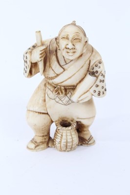 Lot 236 - Group of seven carved ivory and bone netsuke
