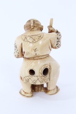 Lot 236 - Group of seven carved ivory and bone netsuke