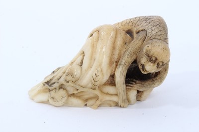 Lot 236 - Group of seven carved ivory and bone netsuke