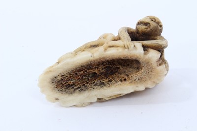 Lot 236 - Group of seven carved ivory and bone netsuke