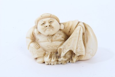 Lot 236 - Group of seven carved ivory and bone netsuke