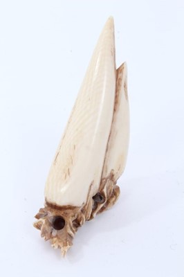Lot 236 - Group of seven carved ivory and bone netsuke