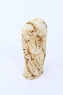 Lot 236 - Group of seven carved ivory and bone netsuke