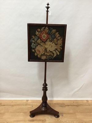 Lot 244 - Early Victorian mahogany pole screen