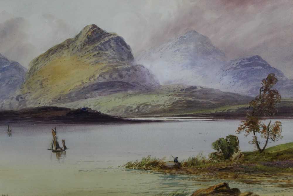 Lot 191 - E. M. Earp, late 19th/early 20th century, watercolour - Loch View, signed, in original glazed gilt frame, 37cm x 55cm