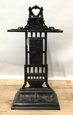 Lot 824 - Victorian aesthetic period cast iron hall stand