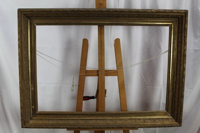 Lot 588 - Early 19th century gilt and gesso frame, internal size 61cm x 91cm, overall size 80cm x 111cm