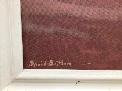 Lot 72 - David Britton, contemporary, oil on board - Weir Farm, East Mersea, signed, framed, 45cm x 56cm