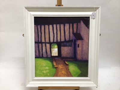 Lot 76 - David Britton, contemporary, oil on canvas - Weavers' Cottage, Dedham, Essex, signed, framed, 46cm x 41cm