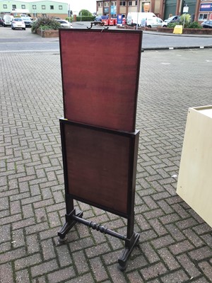 Lot 88 - Mahogany framed fire screen together with another glass panelled screen