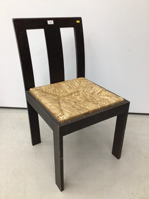 Lot 217 - Black framed chair with rush seat