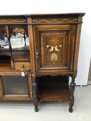 Lot 1 - Late Victorian inlaid rosewood sideboard