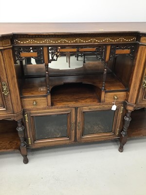 Lot 1 - Late Victorian inlaid rosewood sideboard