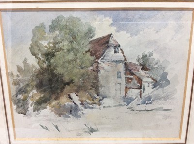Lot 151 - English School, early 19th century, pencil and watercolour - a mill, in glazed gilt frame