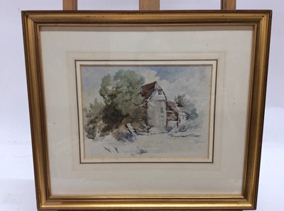 Lot 151 - English School, early 19th century, pencil and watercolour - a mill, in glazed gilt frame