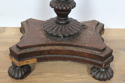 Lot 702 - Unusual early 19th century Anglo-Indian rosewood stand, possibly a kettle stand