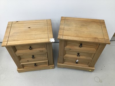 Lot 77 - Pair of pine bedside chests
