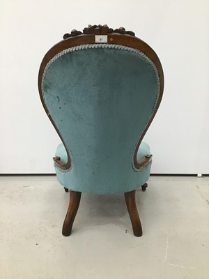 Lot 81 - Mid Victorian rosewood upholstered spoon back chair