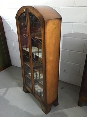 Lot 93 - Art Deco oak arched glazed bookcase