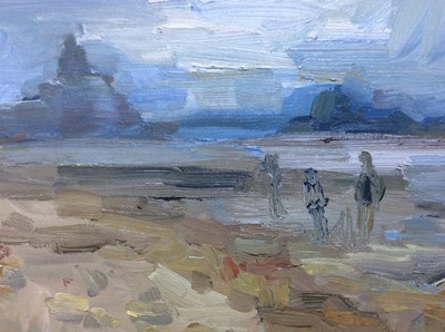 Lot 252 - Annelise Firth (b.1961) oil on canvas - St. Michael’s Mount Bay, signed and dated verso, 40.5cm x 51cm