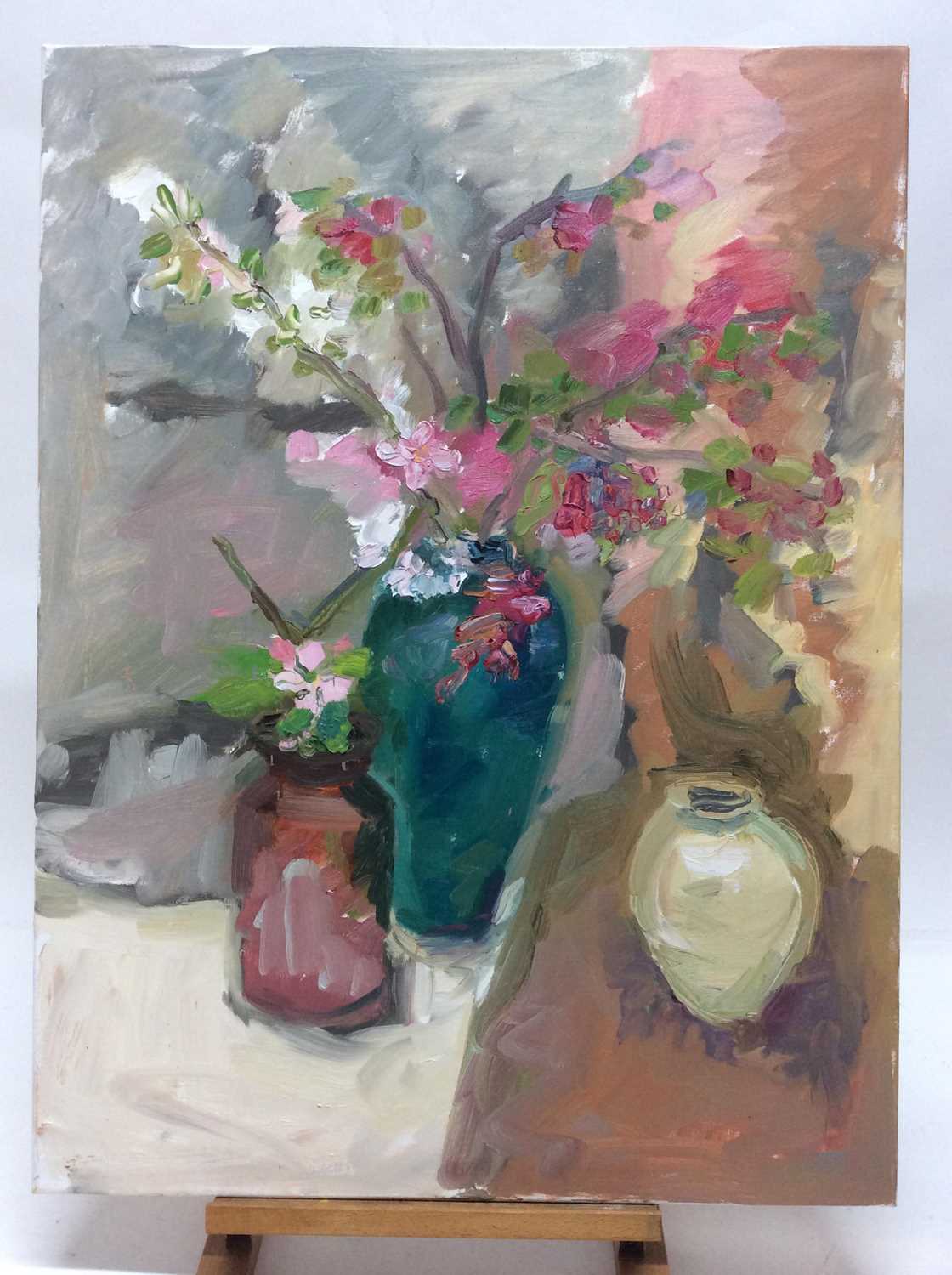 Lot 14 - Annelise Firth (b.1961) oil on canvas - Spring Blossom, signed and dated verso, 80cm x 60cm