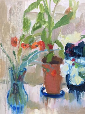 Lot 18 - Annelise Firth (b.1961) oil on canvas - Suffolk Poppies, signed and dated verso, 71cm x 91cm