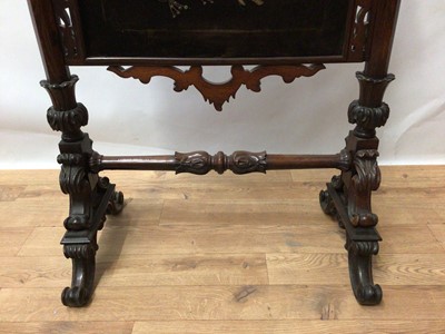 Lot 133 - Victorian rosewood and upholstered firesreen