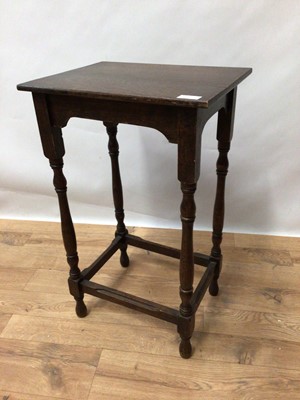 Lot 192 - Two Edwardian nursing chairs, together with an oak box stool and an oak table