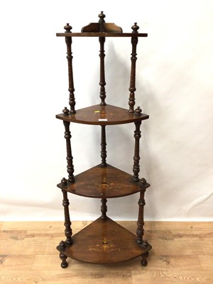 Lot 199 - Victorian walnut and inlaid graduated four tier washstand