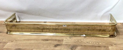 Lot 203 - Victorian pierced brass fender, 120cm wide