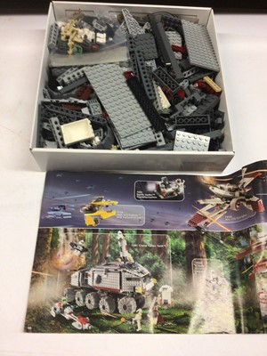 Lot 4 - Lego 6212 X-Fighter, 7261 Clone Turbo Tank with some mini figs, 7261 Clone Turbo Tank with mini figs, 6211 Destroyer with mini figs, all including instructions, Not boxed