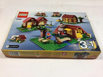 Lot 16 - Lego Creator 7346 Seaside House 3 in 1, 5861 Apple Tree House 3 in 1, 5766 House 3 in 1, 31050 Shop Corner Deli, all with instructions, Boxed