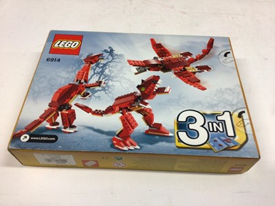 Lot 17 - Lego Creator 6914 Dinosaur 3 in 1, 5764 Robot 3 in 1, 31018 Motorbike 3 in 1, 40107 Christmas Special with minifigs, all with instructions, Boxed