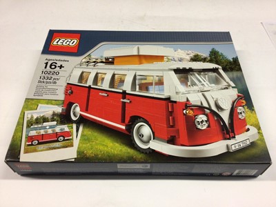 Lot 23 - Lego Creator Expert 10258 London Bus, 10242 Mini Cooper both with instructions and boxed, 10220 Volkswagen Camper (not boxed), with instructions available on line