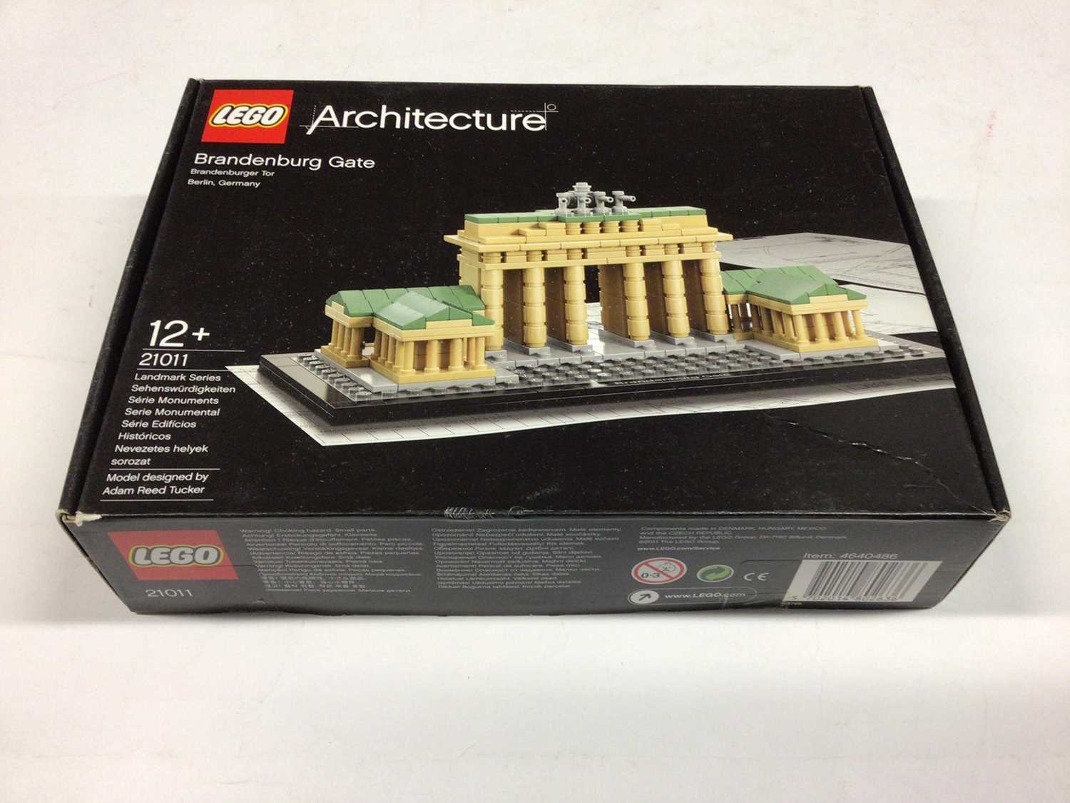 Lot 25 - Lego Architecture 21011 Brandenburg Gate, 21036 Arc de Triomphe, 21024 Louvre, 21019 The Eiffel Tower, 21026 Berlin, with instructions, Boxed