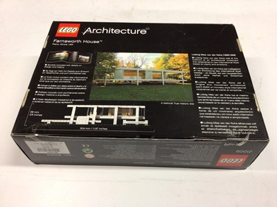 Lot 26 - Lego Architecture 21002 Empire State Building, 21022 Lincoln Memorial, 21041 Las Vegas, 21009 Farnsworth House, 21006 The White House, 21030 United States Capitol Building, with instructions, Boxed